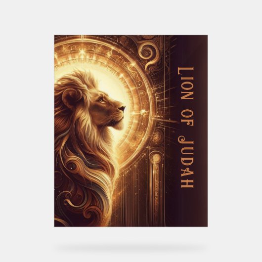 Leeuw van Juda Teken Acryl Bord (Voorkant)