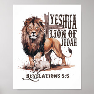Leeuw van Juda Yeshua Jezus Bijbel Religieus Chris Poster