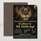 Leeuw verjaardagsuitnodiging kaart (Voorkant / Achterkant)