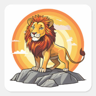 Leeuw Vierkante Sticker