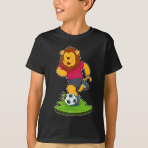 Leeuw Voetballer Voetbal T-shirt