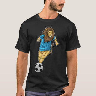 Leeuw Voetballer Voetbal T-shirt