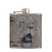 leeuw voor de grote kattenliefhebber heupfles (Voorkant)