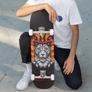 Leeuw Warrior Aangepaste Gepersonaliseerde Naam Skateboard