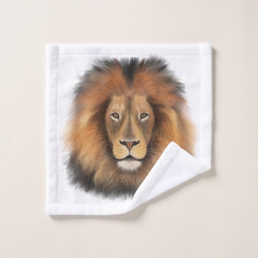 leeuw waterverf Leo koning safari dier oerwoud kat Bad Handdoek (Wasdoekje)