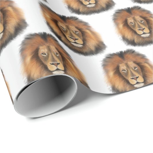 leeuw waterverf Leo koning safari dier oerwoud kat Cadeaupapier (Rol Hoek)