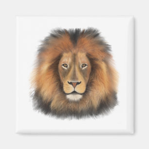 leeuw waterverf Leo koning safari dier oerwoud kat Magneet