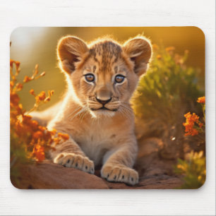 Leeuw welp wild dier rustig vredig muismat