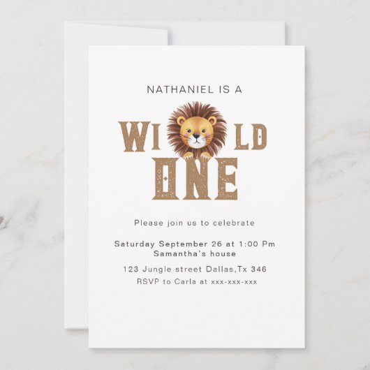 Leeuw wild een verjaardag kaart (Voorkant)