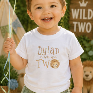 Leeuw Wild en Twee 2e Verjaardag Baby Jongens T-Sh