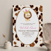 Leeuw Wilde Eén Eerste Verjaardagsfeestje Kaart