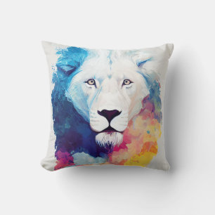 Leeuw Wilde Natuur Dierlijke Kleuren Kunst Schilde Kussen