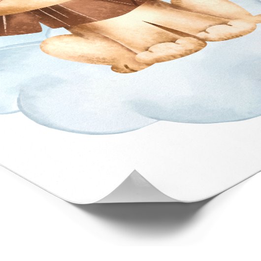 Leeuw wolk kinderkamer poster kids kamer print (Hoek)