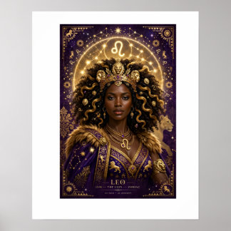 Leeuw Zodiac Afrikaanse Koningin Poster
