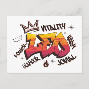 Leeuw Zodiac Graffiti Briefkaart