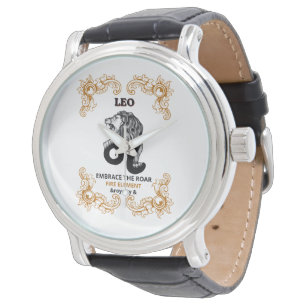 Leeuw Zodiac Koninklijk   Omarm de Brul Vuur Eleme Horloge