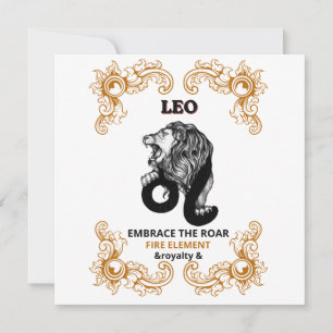 Leeuw Zodiac Koninklijkheid Omarm de Brul Vuur E Kaart