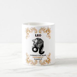 Leeuw Zodiac Koninklijkheid   Omarm de Brul Vuur E Koffiemok