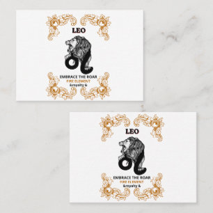Leeuw Zodiac Koninklijkheid Omarm de Brul Vuur E Visitekaartje