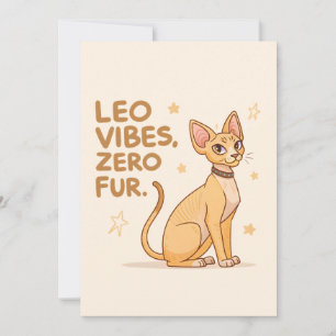 Leeuw Zodiac Sphynx Kat Cute Illustratie Kunst Feestdagenkaart