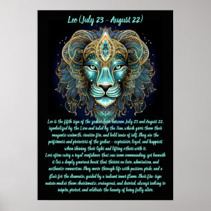 Leeuw Zodiac – Stralende Kracht en Zonne Majesteit Poster