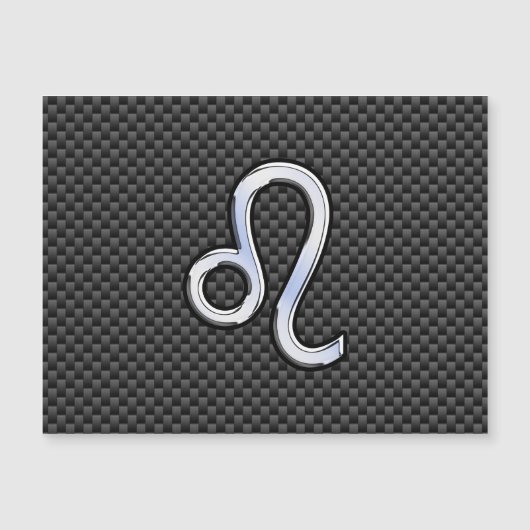 Leeuw Zodiac Symbool op Koolstofvezel Afdruk met H (Voorkant)