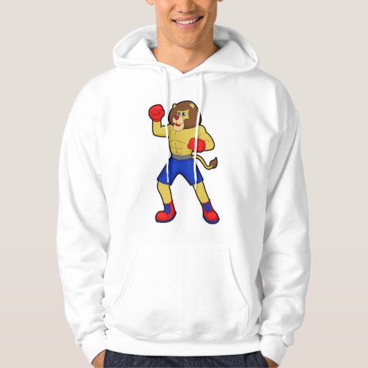 Leeuwen bij het koken met boxinghandschoenen hoodie (Voorkant)