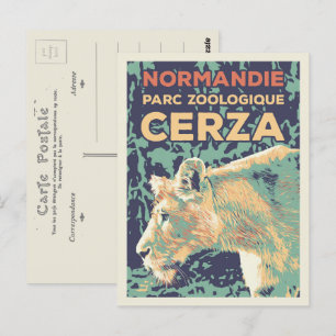 Leeuwen, Cerza Zoological Park in Normandië Frankr Briefkaart