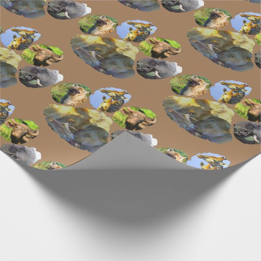 Leeuwen die voetafdruk- en omslagpapier verzachten cadeaupapier (Hoek)