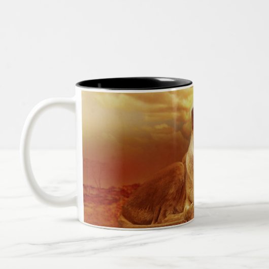Leeuwen en leeuwen tweekleurige koffiemok (Links)