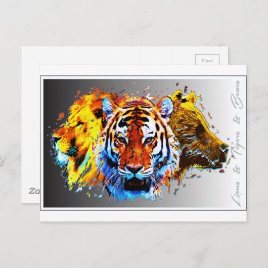 leeuwen en tijgers en beren.jpg briefkaart (Voorkant / Achterkant)