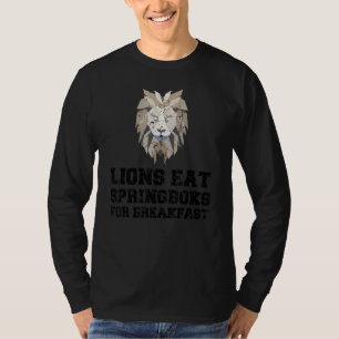 Leeuwen eten Springboks voor ontbijt Britse leeuwe T-shirt