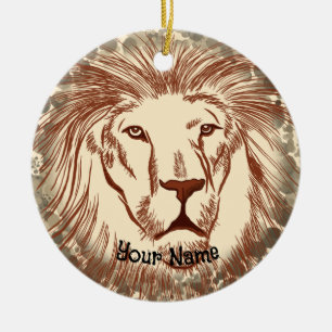 Leeuwen Gezicht Keramisch Ornament