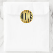 LEEUWEN - GOUDEN TEKST RONDE STICKER (Tas)