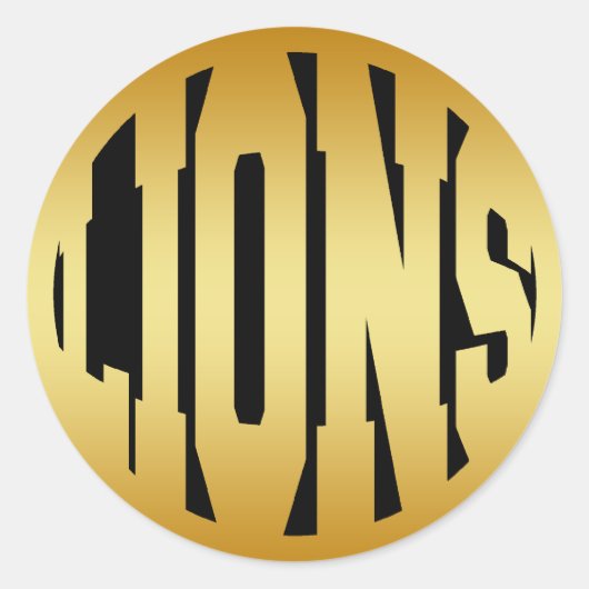 LEEUWEN - GOUDEN TEKST RONDE STICKER (Voorkant)