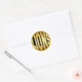 LEEUWEN - GOUDEN TEKST RONDE STICKER (Envelop)