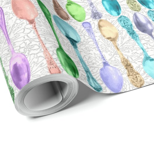  leeuwen in regenboogkleuren op kant cadeaupapier (Rol Hoek)