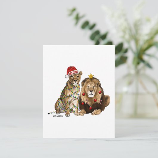 Leeuwen - kerstkaart (Staand voorkant)