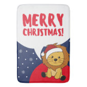 Leeuwen met kerstmis Winterdieren Lons Bath Mat (Voorkant Verticaal)