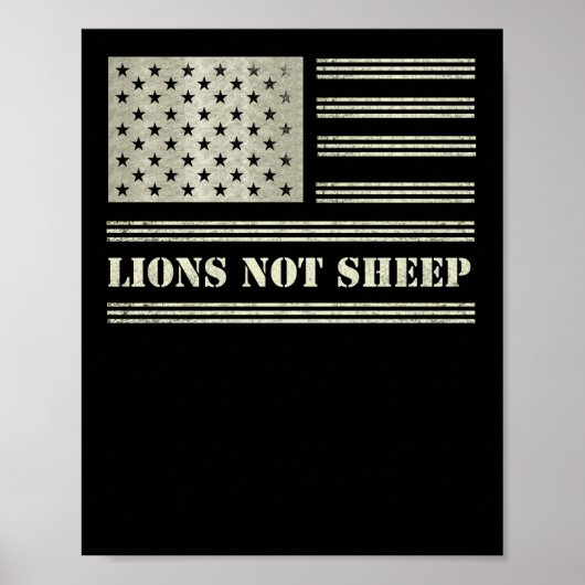 leeuwen niet schaap VS - dag van onafhankelijkheid Poster (Voorkant)