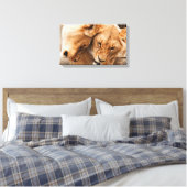 Leeuwen paar canvas print (Insitu (Slaapkamer))