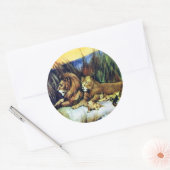  leeuwen ronde sticker (Envelop)