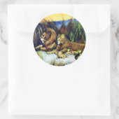  leeuwen ronde sticker (Tas)