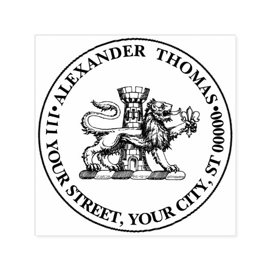 Leeuwen Toren Fleur de Lis Kuif Icoon C Zelfinktende Stempel (Design)