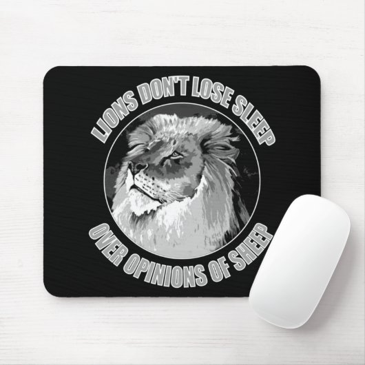 Leeuwen verliezen niet de mening van schaap muismat (Met muis)