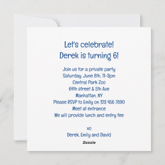 Leeuwen vieren, Leeuwen verjaardagsuitnodiging Feestdagenkaart (Achterkant)