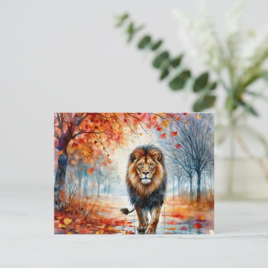 Leeuwen wandelen in de Waterverf Briefkaart (Staand voorkant)