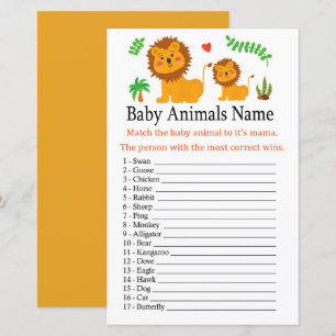 Leeuwenbaby Dierennaamspel