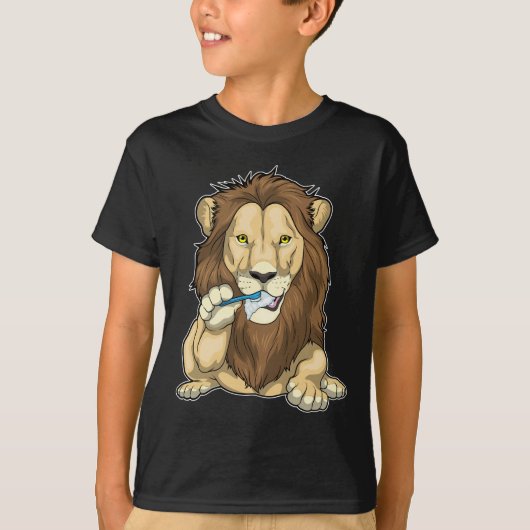 Leeuwenborstel tanden tandenborstel t-shirt (Voorkant)