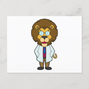 Leeuwendokter Doktersjas Briefkaart